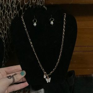 Butterfly gold chain necklace